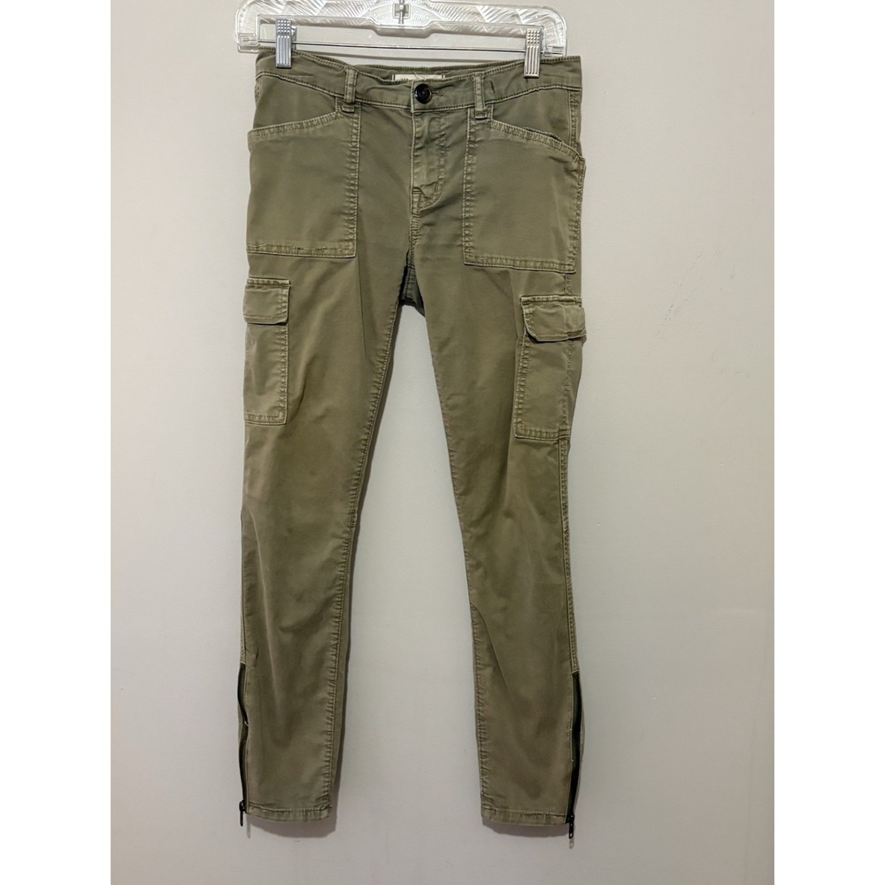 Madewell Skinny‎ Cargo Pants Size 25 Army Green Zip Ankle 28x26 Fatigue Stretch